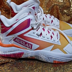 Women's Athletic Shoes - White, Orange, Pink